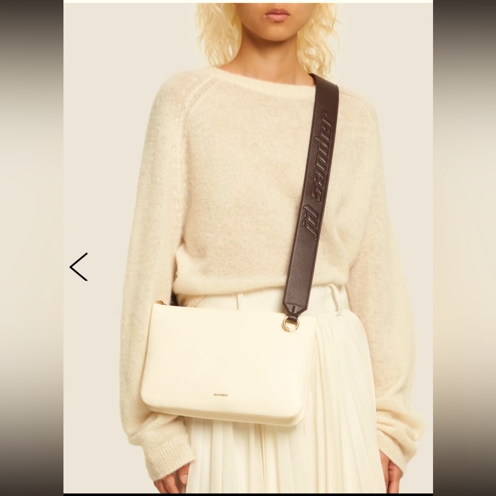 Jil Sander Link LG Logo-strap leather bag